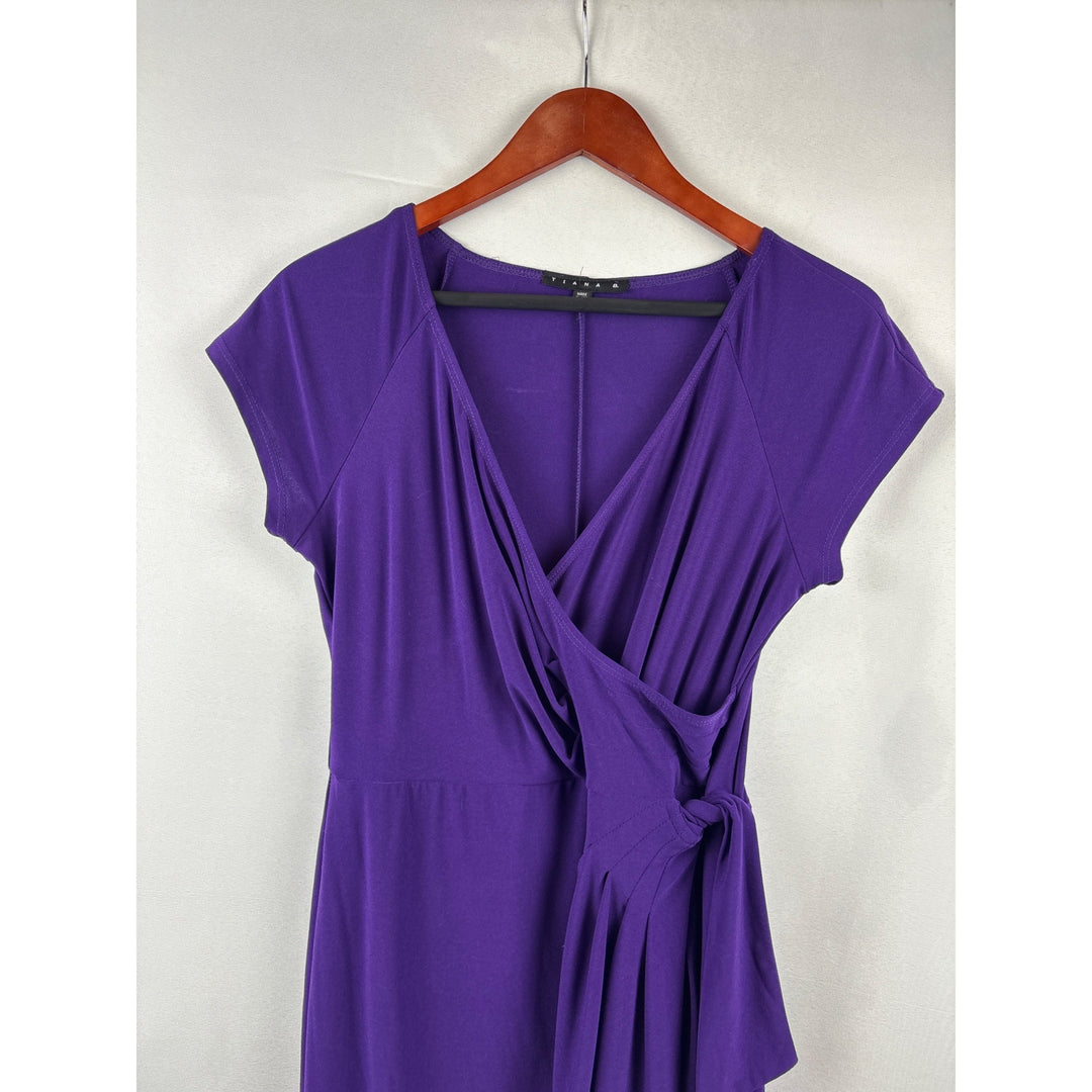 Tiana B. Womens Purple Wrap Dress PS