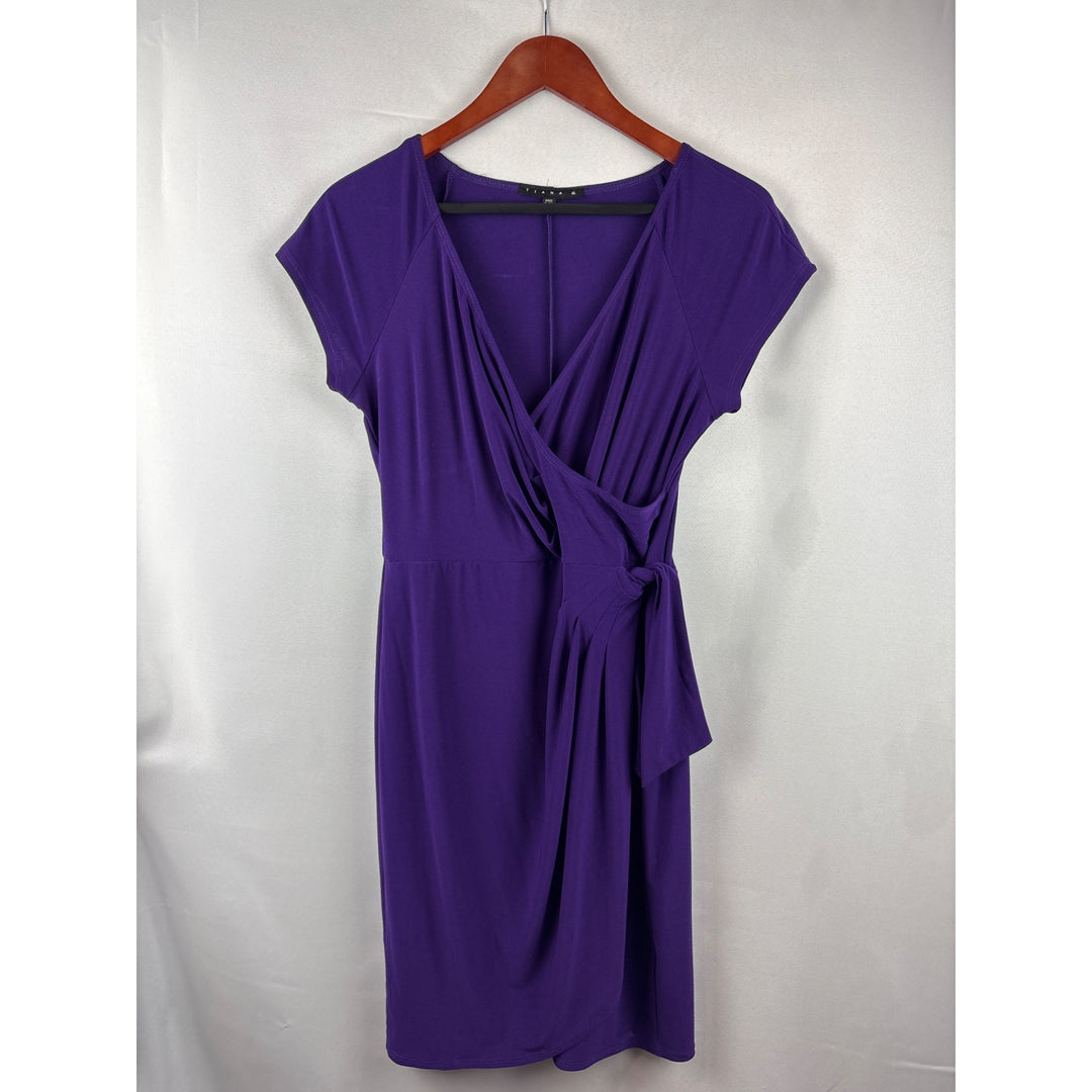 Tiana B. Womens Purple Wrap Dress PS