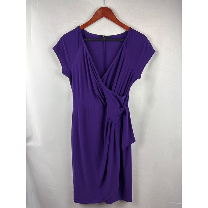 Tiana B. Womens Purple Wrap Dress PS
