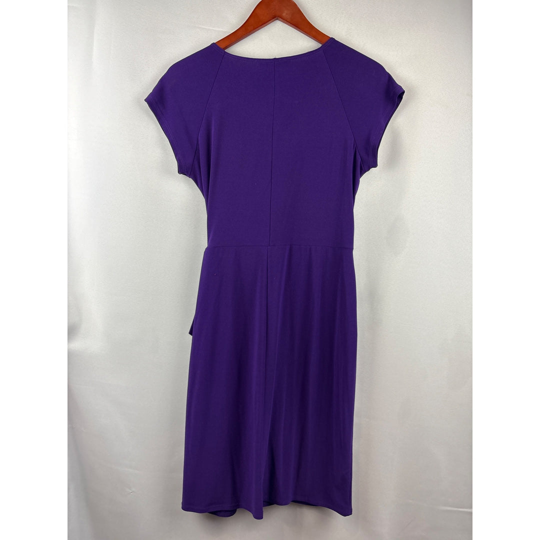 Tiana B. Womens Purple Wrap Dress PS