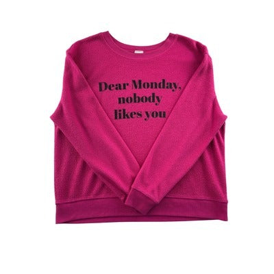 Women’s Pink No Boundaries Fleece Crewneck Sz L