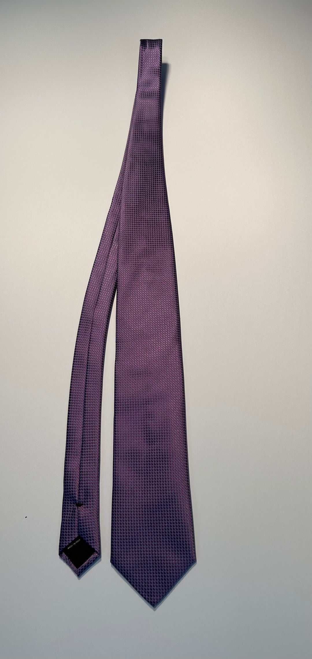 Canali 100% Silk Geometric Jacquard Tie Purple Blue Made in Italy