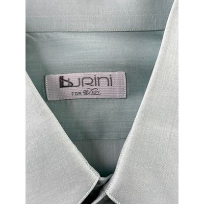 Men’s Burini Light Mint Green Cotton Dress Shirt Sz 41/16