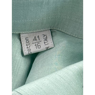 Men’s Burini Light Mint Green Cotton Dress Shirt Sz 41/16