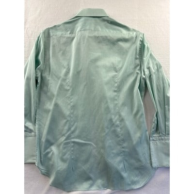 Men’s Burini Light Mint Green Cotton Dress Shirt Sz 41/16