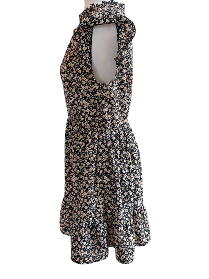 Cupshe Black Floral Ruffle Sleeve Women's Mini Dress Size M