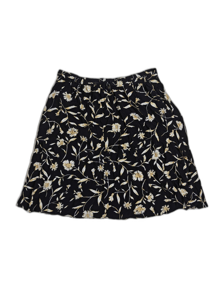 Womens Worthington Floral Skirt Black Size 13W