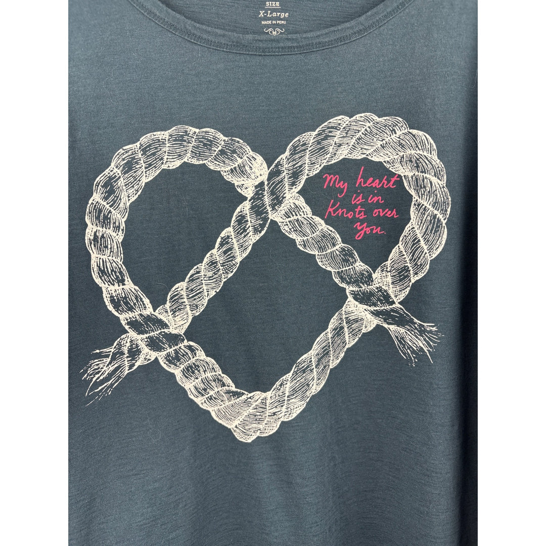 Old Navy Womens X-Large Heart Knot Graphic Long Sleeve Tee