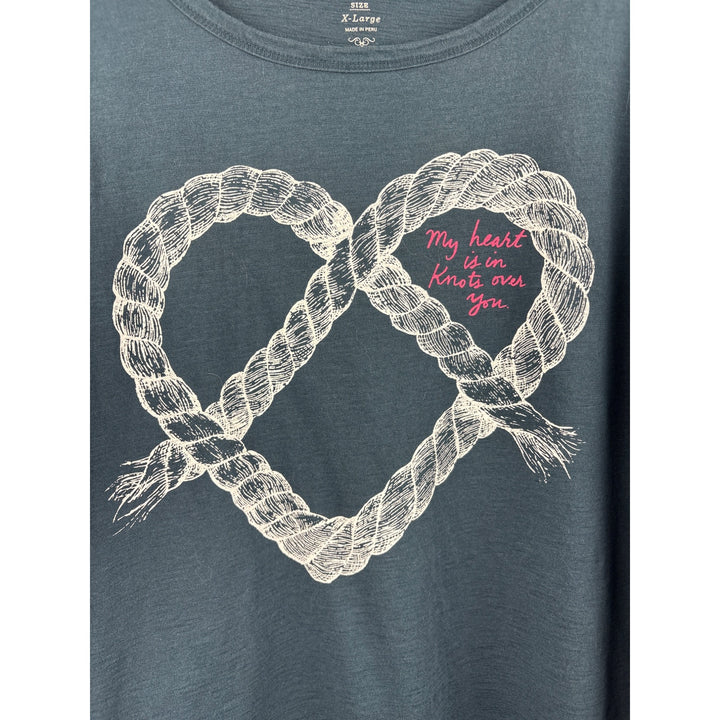 Old Navy Womens X-Large Heart Knot Graphic Long Sleeve Tee