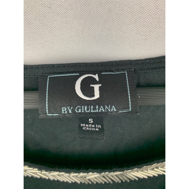 Black Sleeveless Top By Giuliana Small With Silver Embellished Neckline