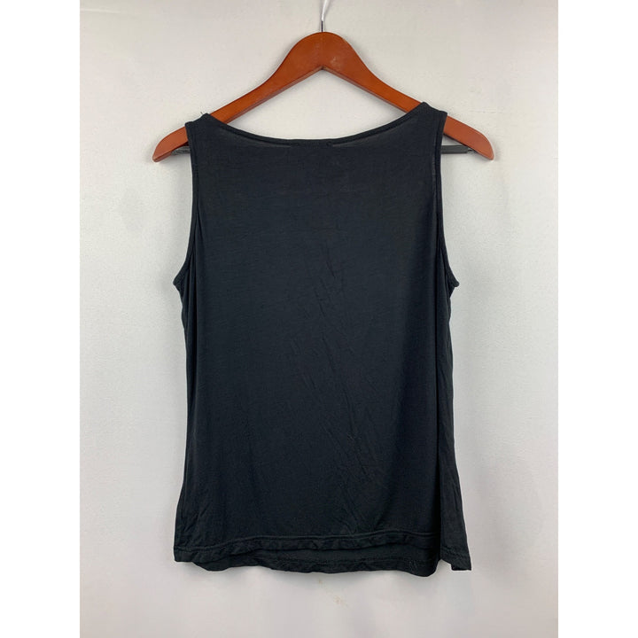 Black Sleeveless Top By Giuliana Small With Silver Embellished Neckline