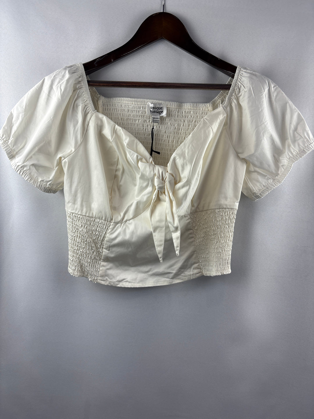 Women’s Unique Vintage 3X Cream Peasant Blouse