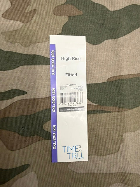 Time and Tru High Rise Leggings Bundle (2) Navy + Camo SzXXL(20) NWT