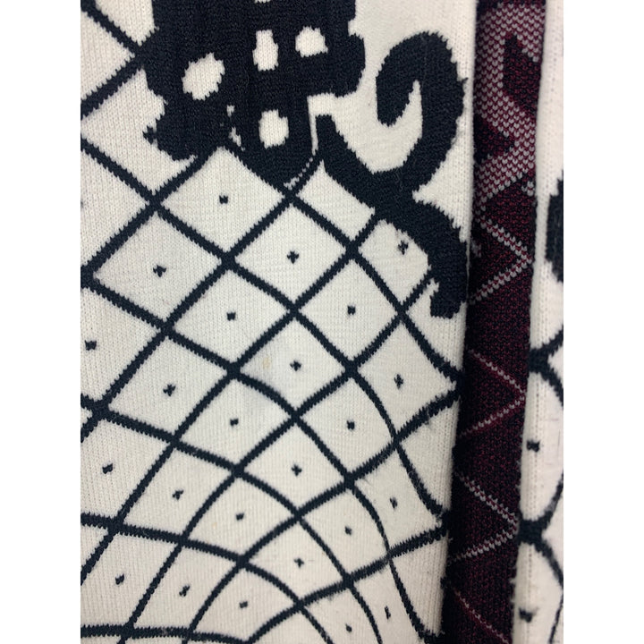 Chicos Multicolor Knit Long Cardigan Jacket Size 3 - Nylon/Rayon Blend Intricate Pattern Design