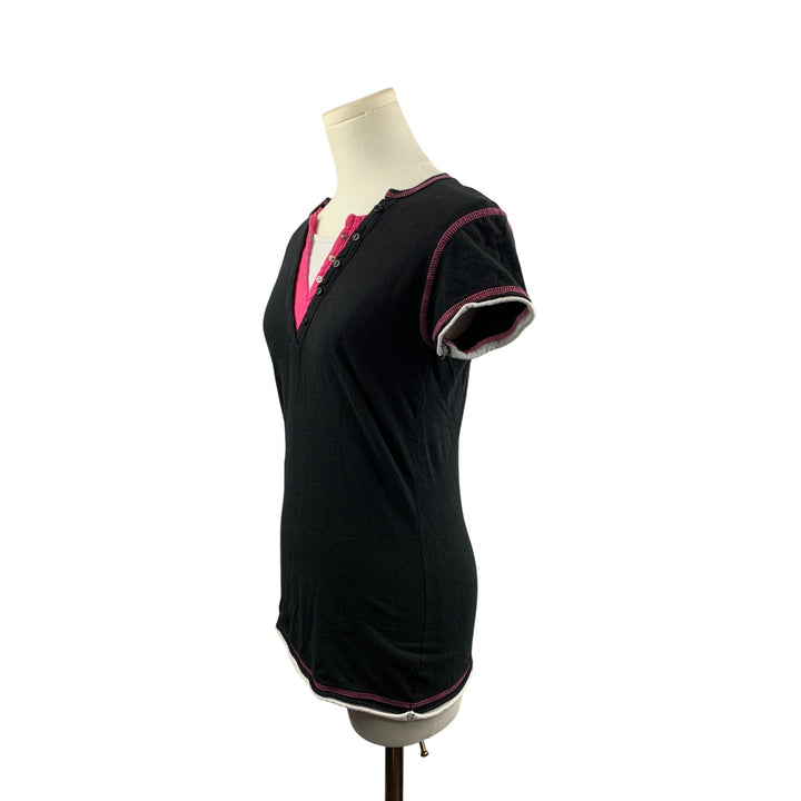 Anxiety Black & Pink Combo Top Large Y2K Style