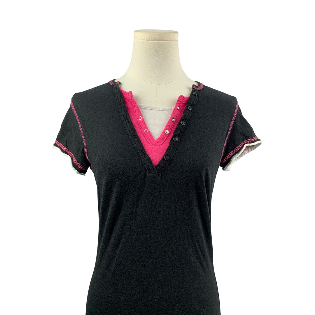 Anxiety Black & Pink Combo Top Large Y2K Style