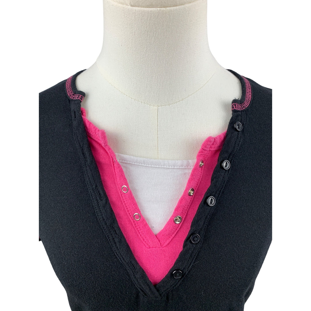 Anxiety Black & Pink Combo Top Large Y2K Style