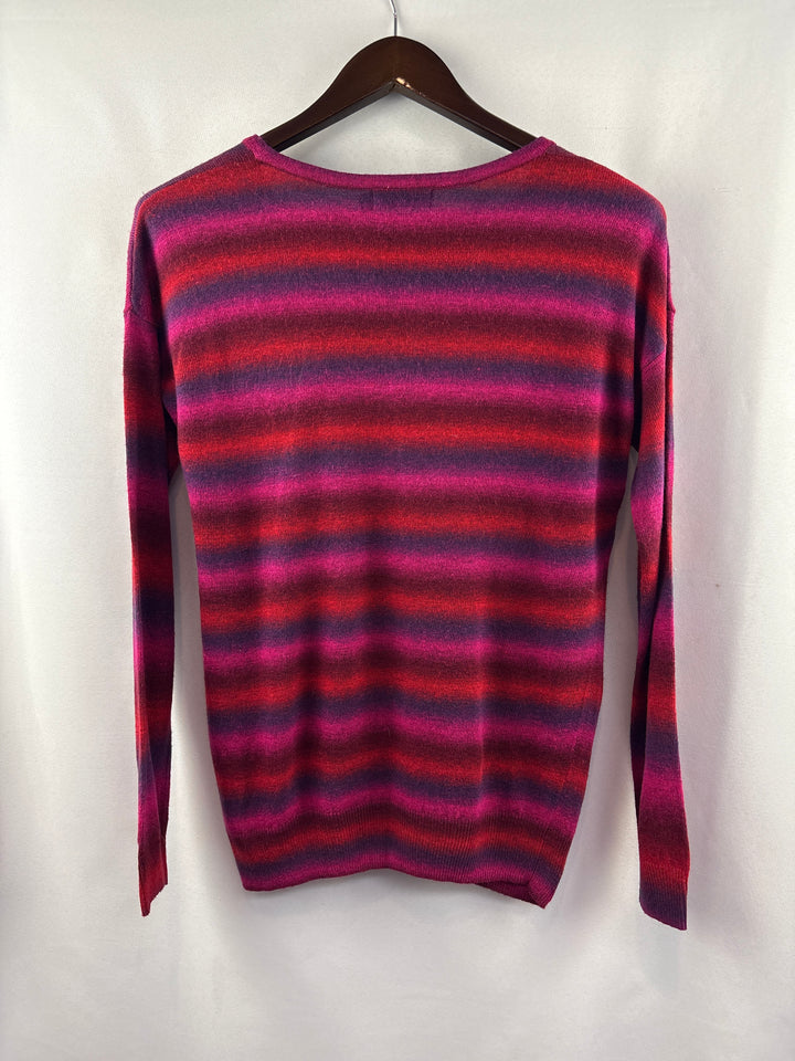 Women’s The Limited Medium Purple, Pink Red Striped Sweater