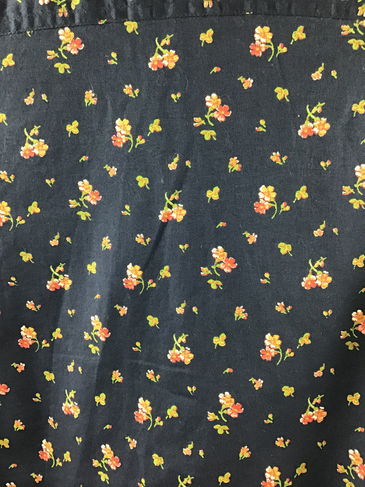 Women’s Chaps Floral Navy Button Down Blouse Size Small
