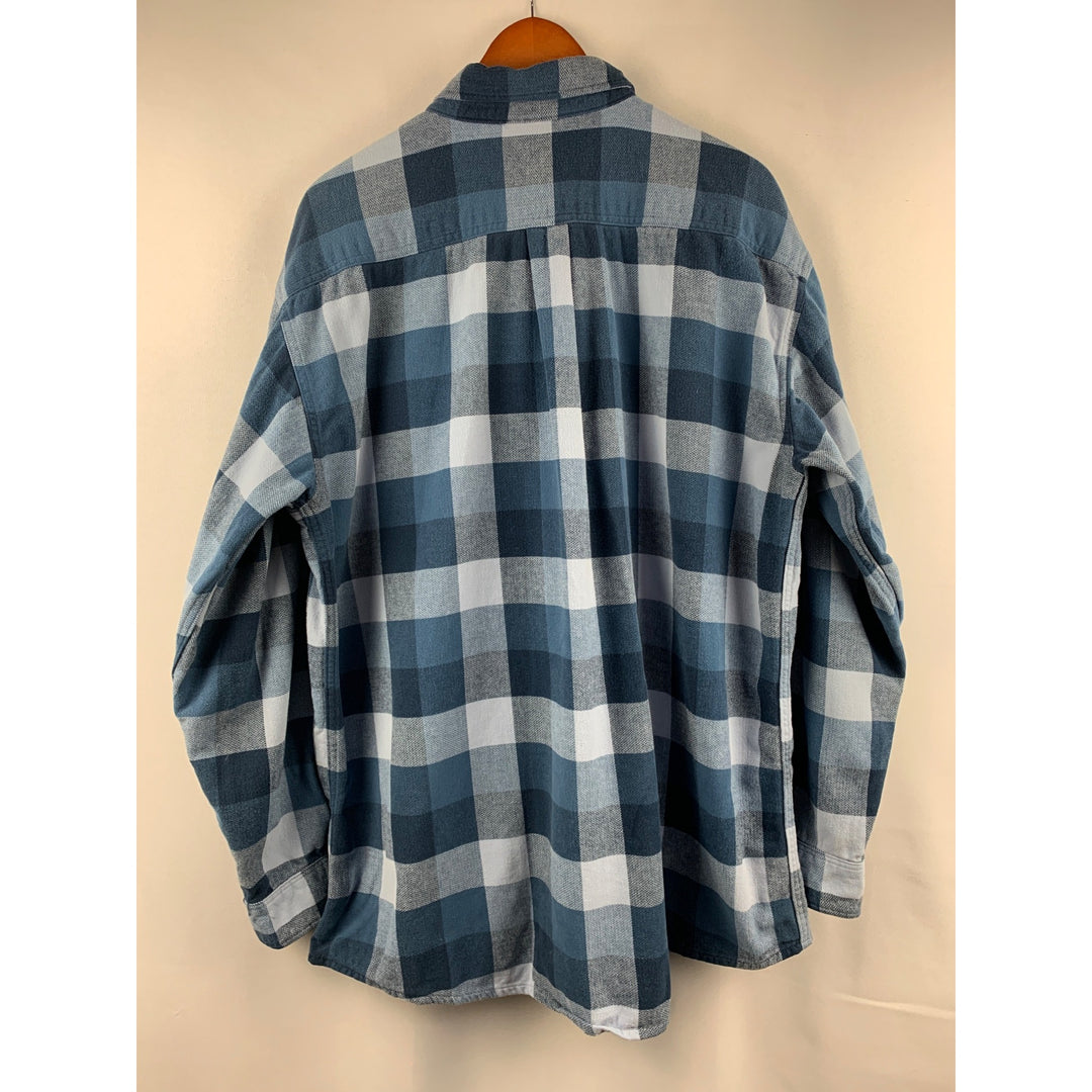 St John’s Bay Heavyweight Blue Plaid Long Sleeve Shirt - size XL