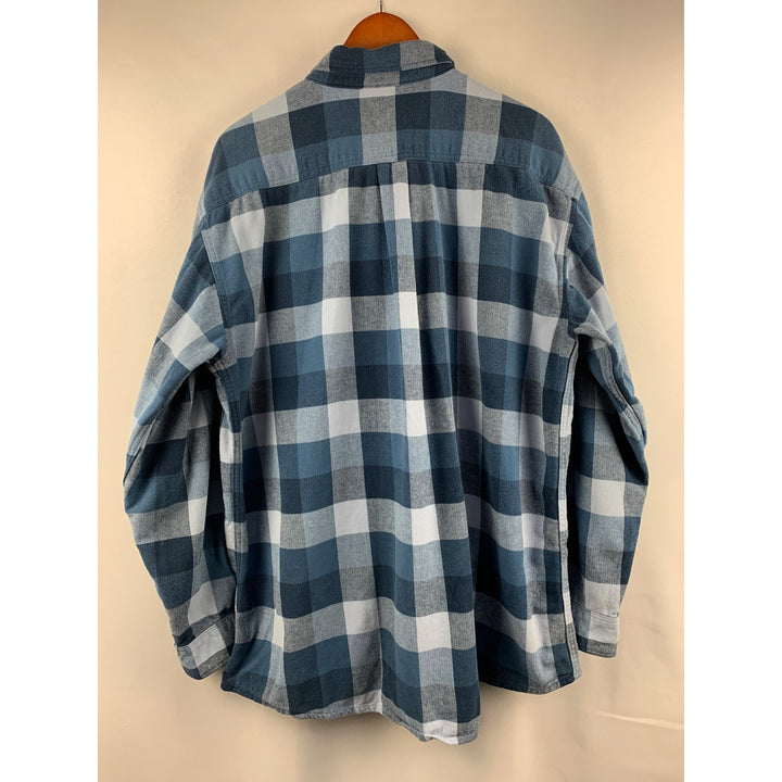 St John’s Bay Heavyweight Blue Plaid Long Sleeve Shirt - size XL