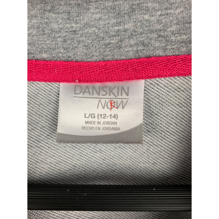 Danskin Now Gray Full-Zip Jacket L/G 12-14 Cotton Blend Womens Activewear