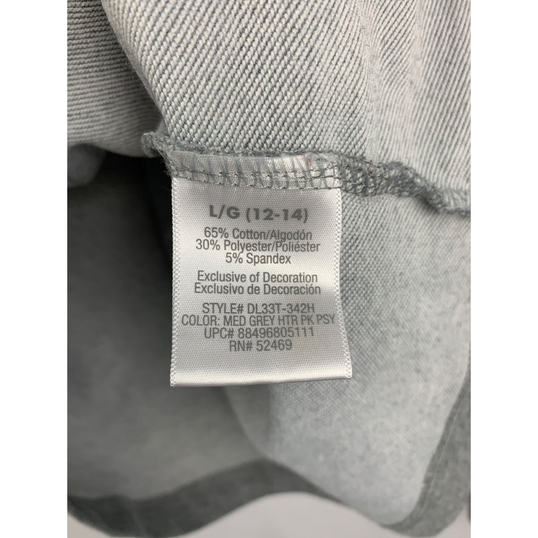 Danskin Now Gray Full-Zip Jacket L/G 12-14 Cotton Blend Womens Activewear