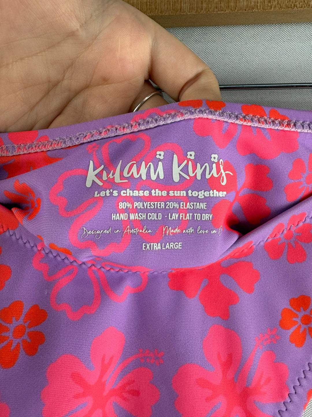 Women’s KuLani Kinis XL Purple & Pink Floral Bikini w/ Coverup