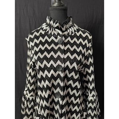 Patchington Chevron Black and white Button Up Size Large
