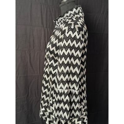 Patchington Chevron Black and white Button Up Size Large