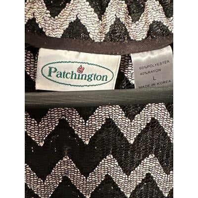 Patchington Chevron Black and white Button Up Size Large