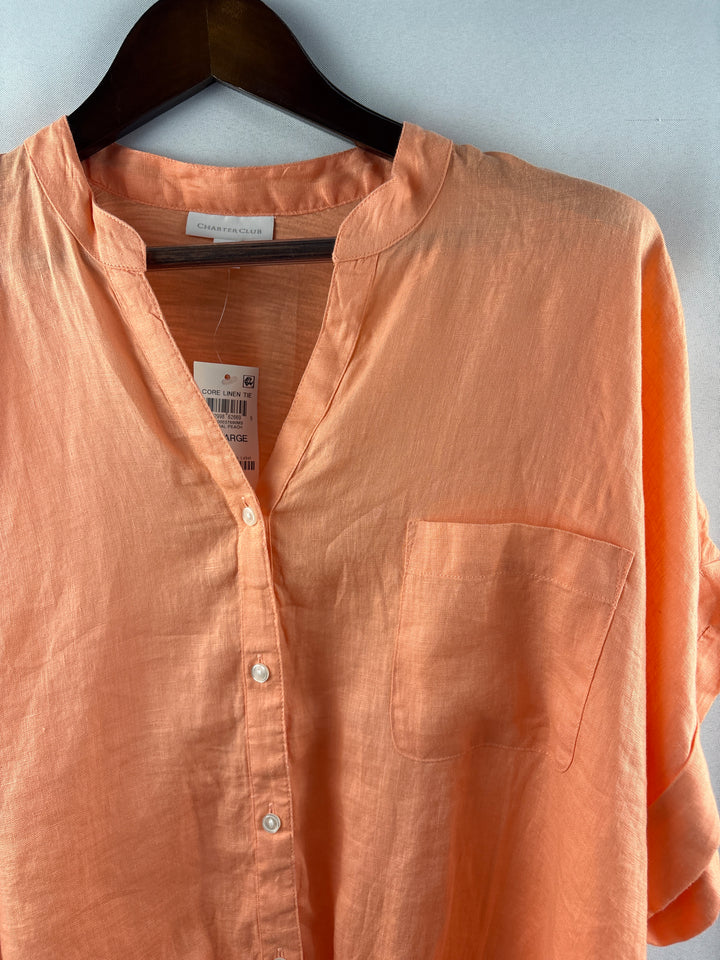 Women’s Charter Club XXL Pale Orange Button Up Blouse