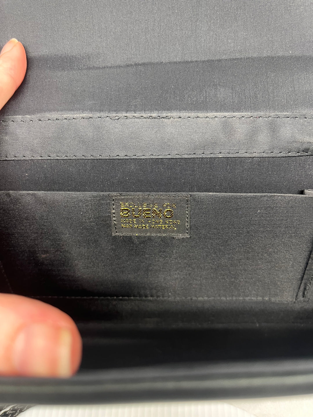 Black Nylon Evening Bag by Bueno Made in Hong Kong Shoulder Strap