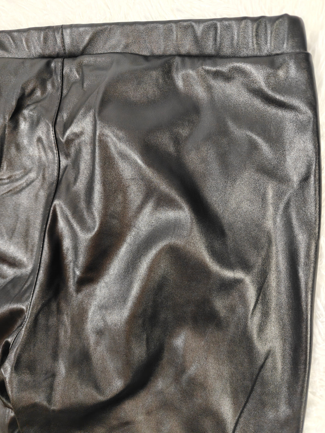 Womens Michael Kors Faux Leather Pants Black Size 14