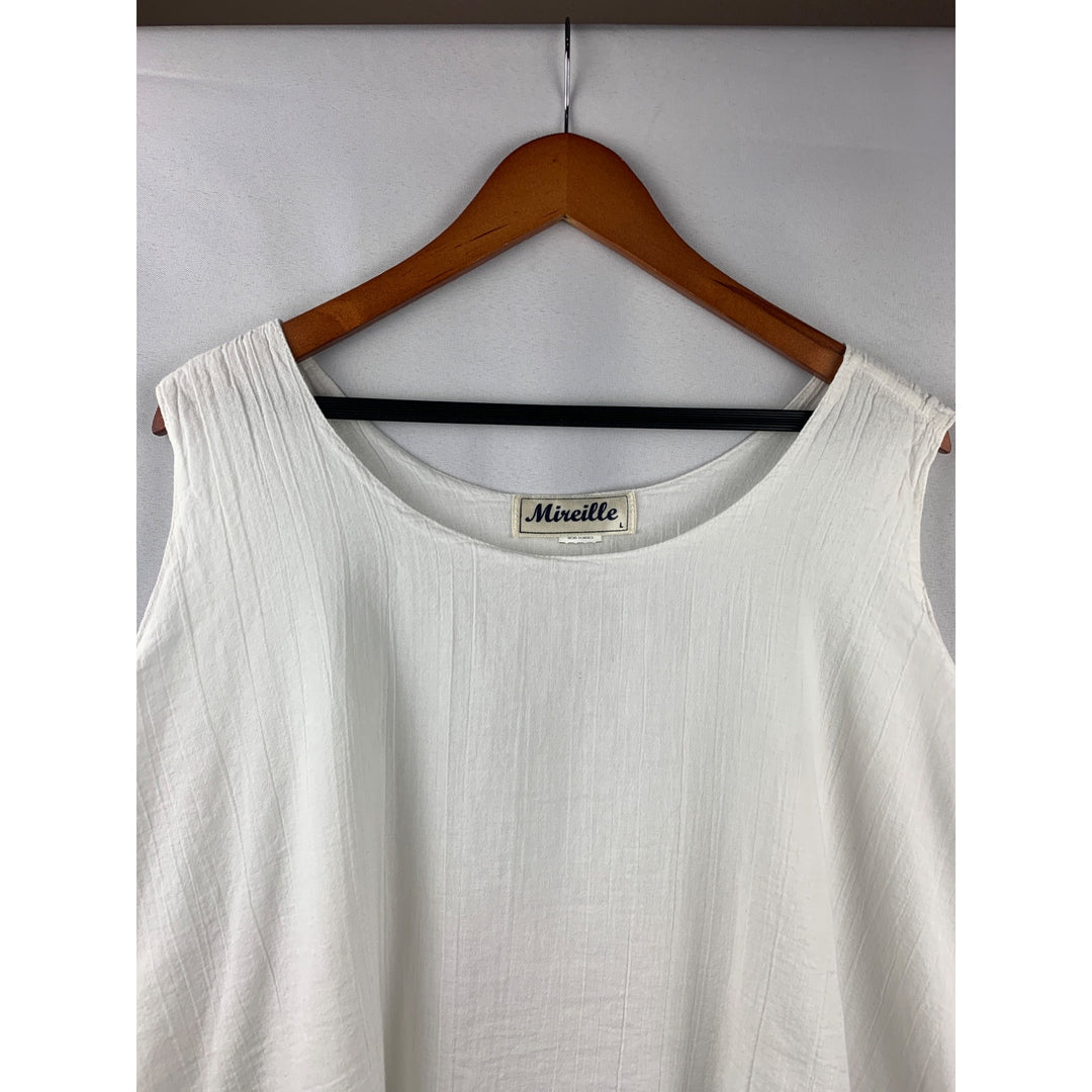Women’s Mireille White Double Layered Tank Top Size L