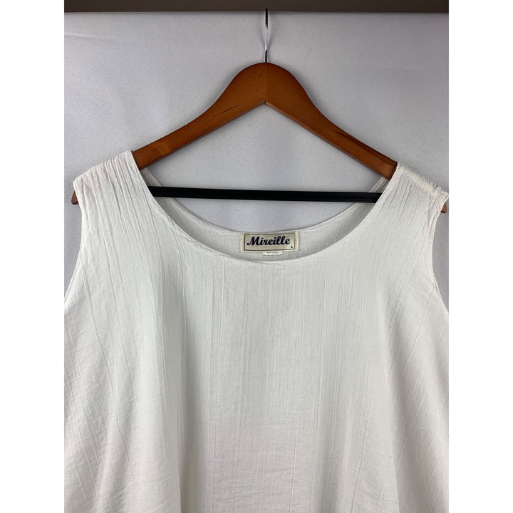 Women’s Mireille White Double Layered Tank Top Size L