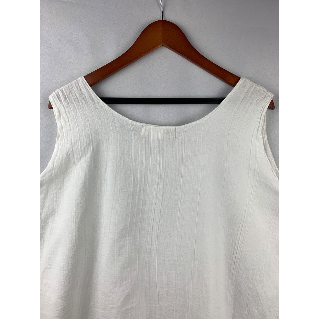 Women’s Mireille White Double Layered Tank Top Size L