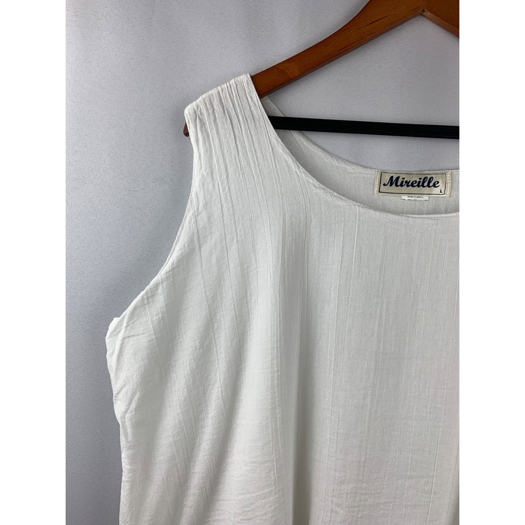 Women’s Mireille White Double Layered Tank Top Size L