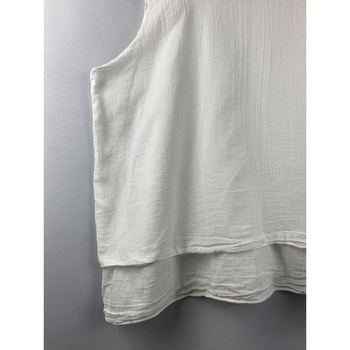 Women’s Mireille White Double Layered Tank Top Size L