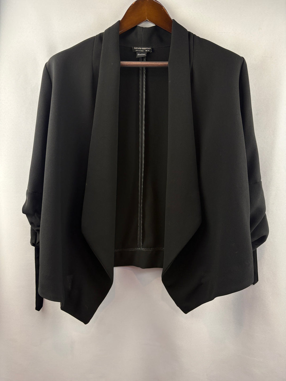 Women’s 8telier Elevated Essentials Medium Black Short Sleeve Blazer
