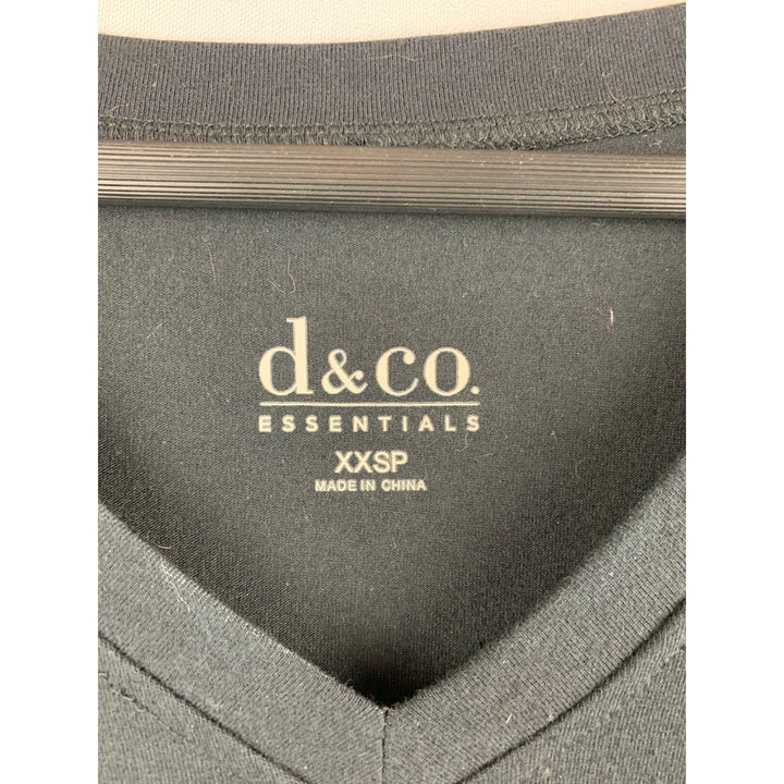 D&amp;Co. Essentials Black V-Neck Short Sleeve Maxi Dress XXSP