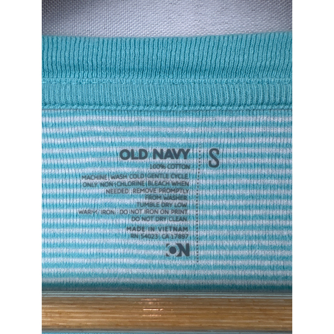 Old Navy Womens Small Long Sleeve Light Blue Striped Shirt