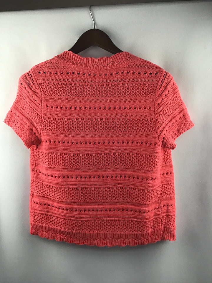 Women’s Christopher & Banks Coral Knit Capped Sleeve Cardigan Size Small
