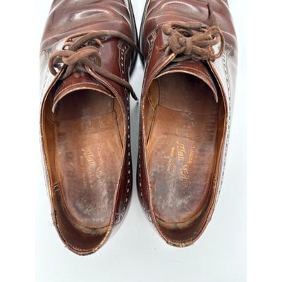Men’s Alan Mcafee 10 Oxfords Dress Wingtip Brown Leather England Shoes