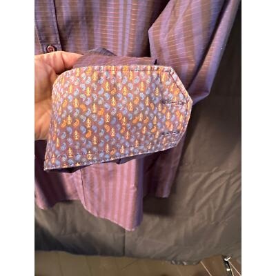 Men’s Robert Graham Purple Striped Button Down Shirt Size XL