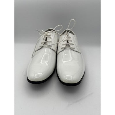 Men’s Bruno Marc White Patent Leather Oxford Dress Shoes Sz 9