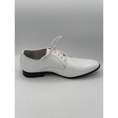 Men’s Bruno Marc White Patent Leather Oxford Dress Shoes Sz 9