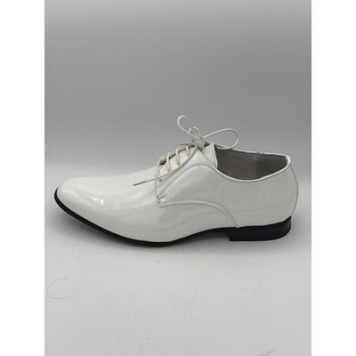 Men’s Bruno Marc White Patent Leather Oxford Dress Shoes Sz 9