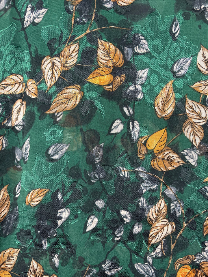 Women’s Unique Vintage 3X Sheer Green Floral Button Up Blouse