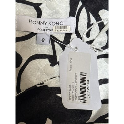 Ronny Kobo Collective Womens Floral Puff Sleeve Wrap Top Size 6